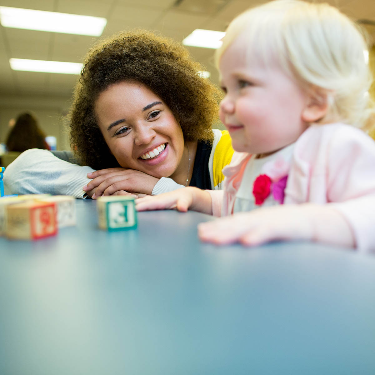 Chatham occupational therapy student working with a child