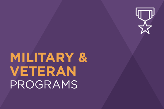 Decorative image reading Military & Veteran Programs