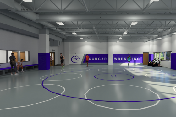 Illustration of the Chatham Eastside Expansion, wrestling room