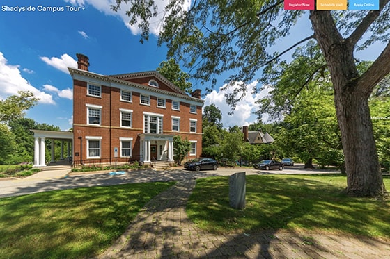 Screenshot from the Shadyside Campus virtual tour showing Berry Hall