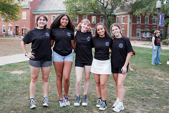 Photo of a group of Chatham University female students smiling
