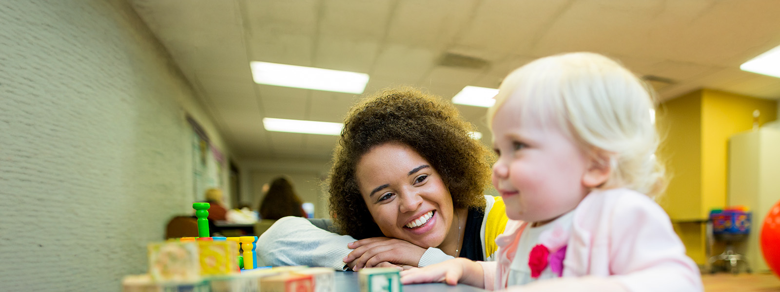 Chatham occupational therapy students working with a child